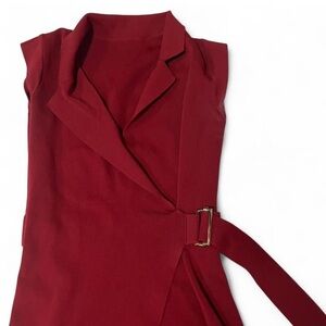 Elegant Red Wrap Dress